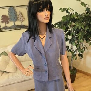 Shari Fashions Blue Sleeveless Midi Dress With Jacket, Size 12